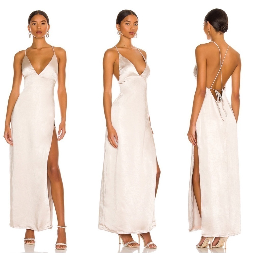 Revolve More To Come Regina Maxi Dress in Champagne M